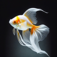 白色扇尾金鱼图片