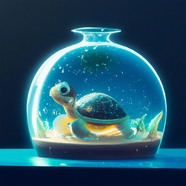 可爱小乌龟水晶球图片