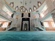 伊斯兰教清真寺内部摄影图片