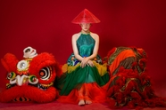 传统中国年春节美女写真图片