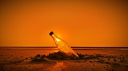 黄昏非主流海滩瓶子图片