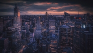 纽约摩天大楼都市夜景图片