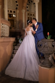 欧美浪漫夜景婚纱照图片