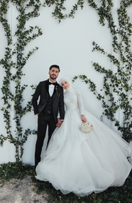穆斯林新婚夫妇婚纱写真摄影图片