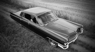 凯迪拉克古董汽车黑白摄影图片