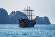 阿拉尼亚海上轮船摄影图片