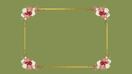 矩形花框绿色背景图片