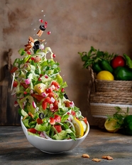 健康养生减脂蔬菜沙拉摄影图片