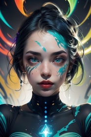 神秘抽象科幻女孩摄影图片