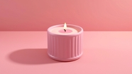 粉色燃烧的香薰蜡烛摄影图片