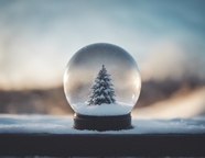 圣诞节圣诞树水晶球摄影图片