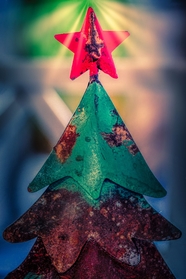 圣诞节圣诞树五角星装饰物摄影图片