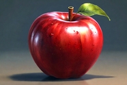 红色苹果3D模型摄影图片