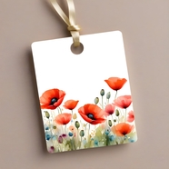 彩绘罂粟花吊牌标签摄影图片