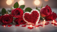 情人节红色玫瑰花装饰摄影图片
