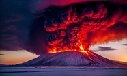 火山爆发自然灾害景观摄影图片