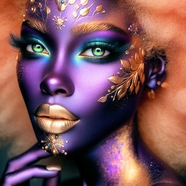 欧美美女紫色彩妆艺术肖像摄影图片