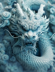 中国龙雕塑摄影图片