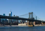 曼哈顿市跨海大桥摄影图片