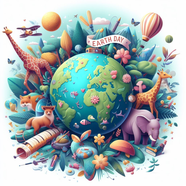 世界地球日保护地球创意插画图片