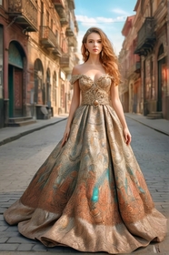 欧美时尚古典城堡风格美女写真图片