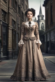 欧洲中世纪公主风礼服美女写真图片