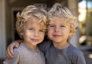 欧美双胞胎小男孩摄影图片