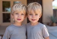 欧美双胞胎男孩写真摄影图片