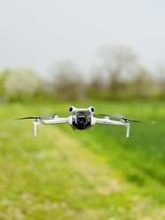 绿色草地无人机飞行摄影图片