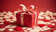 情人节红色浪漫礼品盒摄影图片