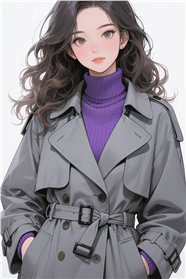 时尚冷艳风衣美女动漫插画图片