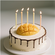 芒果奶油生日蛋糕图片