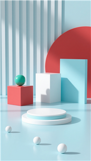 3D渲染电商产品场景清新配色图片