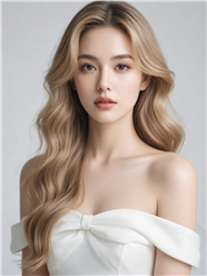 亚洲金色长卷发美女艺术人像摄影