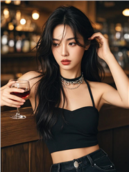 酒吧性感吧台美女写真摄影图片