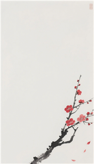 简洁素雅水墨梅花背景图片
