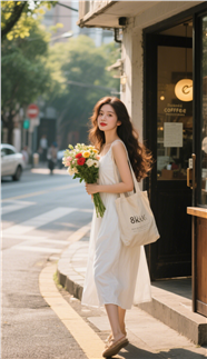 街头时尚胶片质感风格美女街拍图片