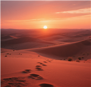 夏日沙漠日暮黄昏美景图片