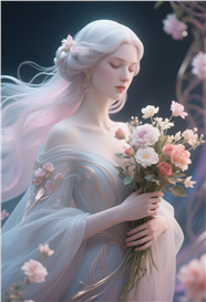 3D渲染风格艺术美女插画图片