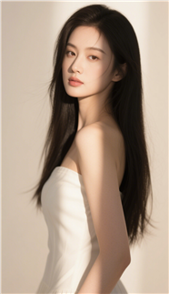 亚洲时尚性感抹胸白裙美女图片