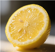 黄色新鲜柠檬切面摄影图片