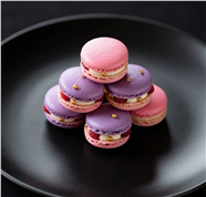 双色马卡龙点心摄影图片