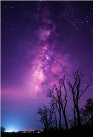 蓝紫色梦幻唯美星空摄影图片