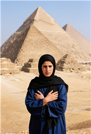 埃及金字塔美女肖像摄影图片