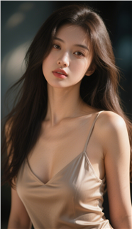 亚洲性感真丝吊带美女人体摄影