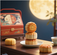 八月十五中秋月饼摄影图片