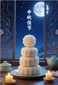 中秋佳节冰皮月饼主题海报图片