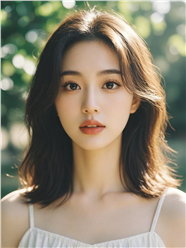 清纯白皙少女人物肖像摄影图片