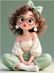 3D漫画风格可爱女孩图片