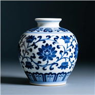 青花瓷器花瓶摄影图片